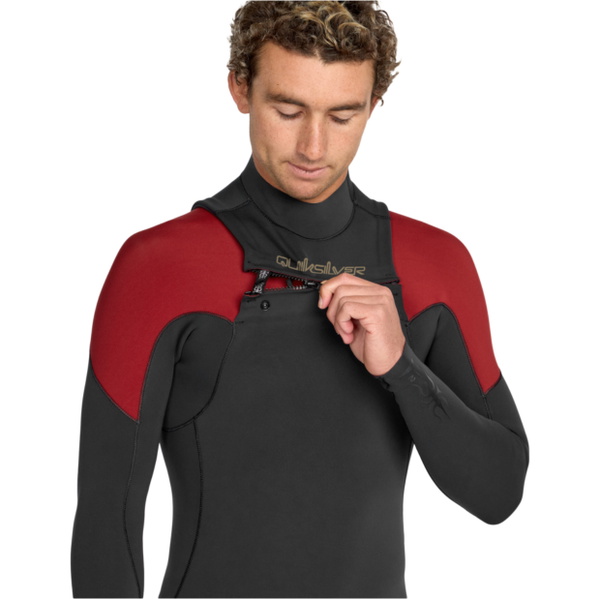 2026 Quiksilver Heren Mercury 2/2mm Borst Ritssluiting Lange Mouwen Lentepak Wetsuit 25AW243501 - High Risk Red